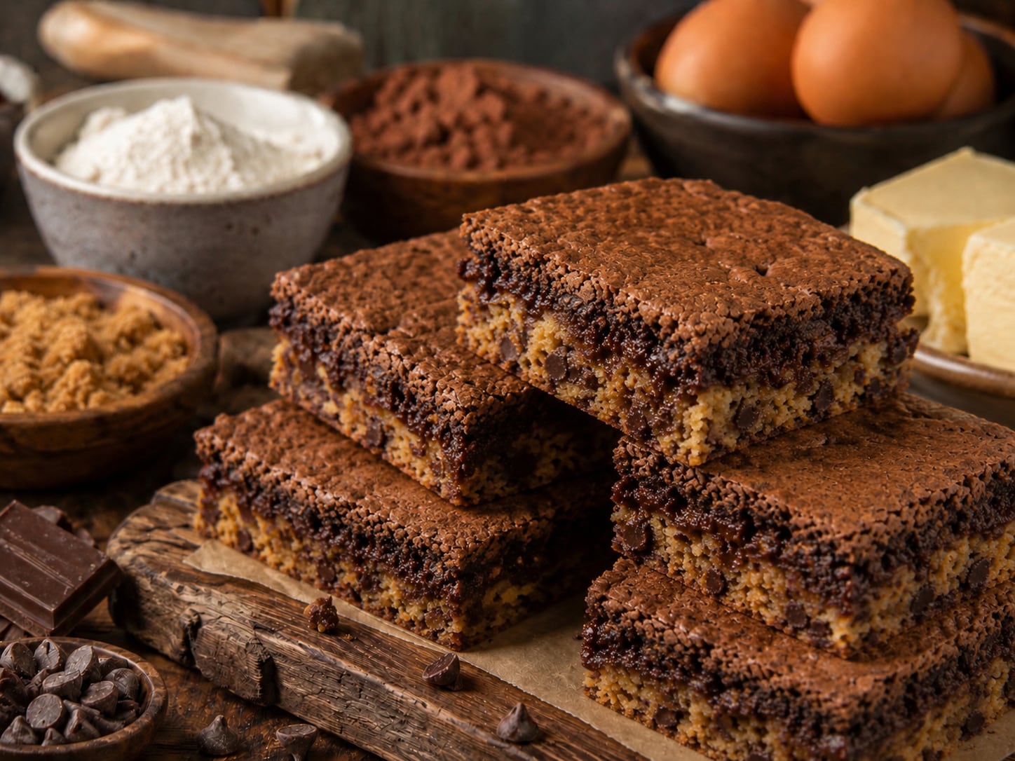 Layered chocolate dessert bars