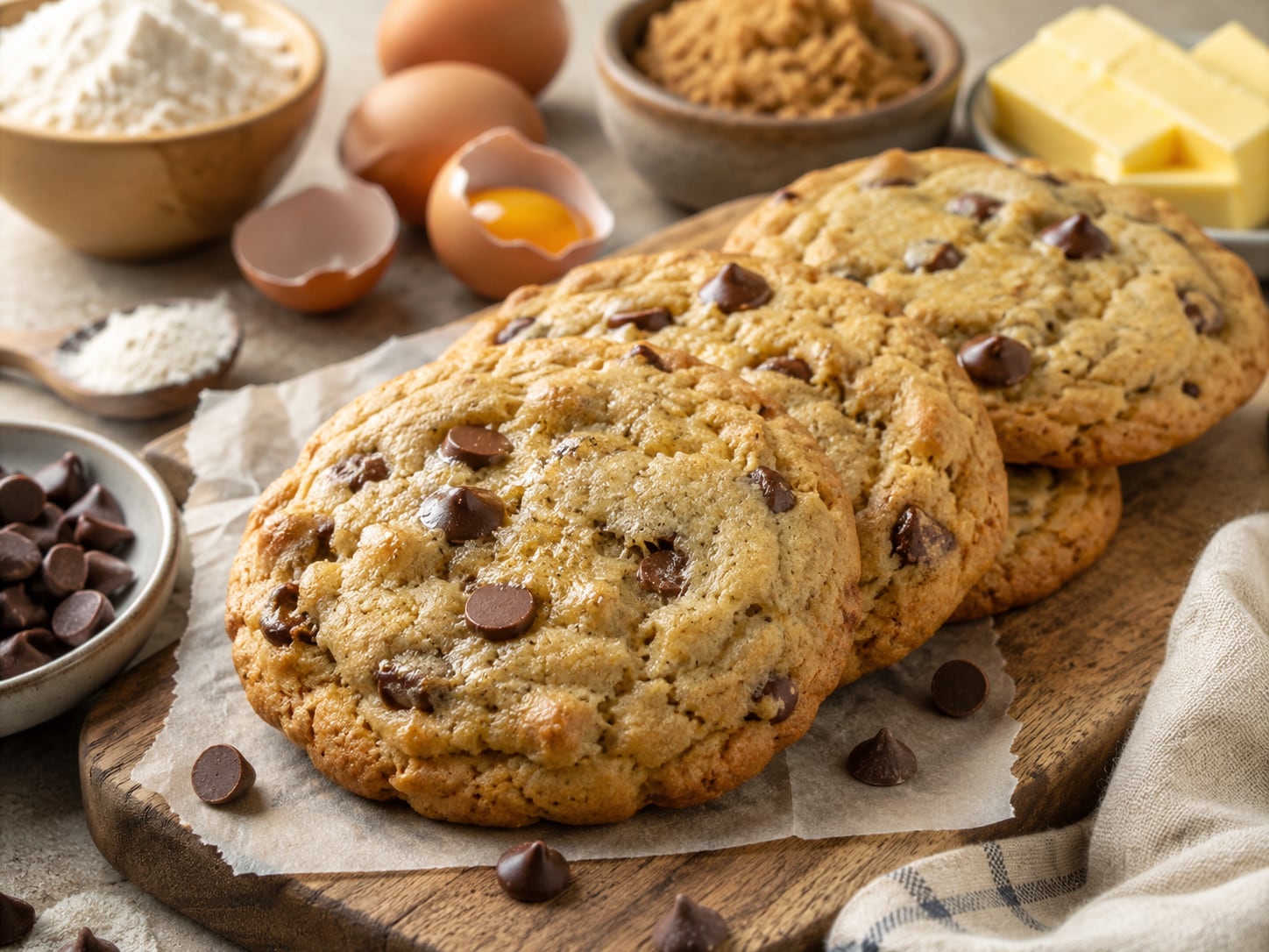 Golden chocolate chip cookies